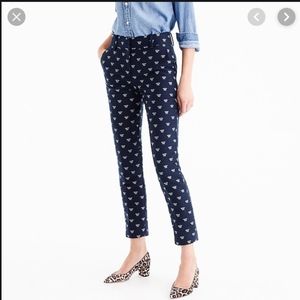 J Crew Cropped Pants in Bumblebee Jacquard